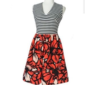 Just...Taylor Stripes and Floral Dress